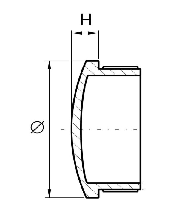 Otsakork torule 42,4mm, RST AISI 304 Käsipuud, käsipuukandurid