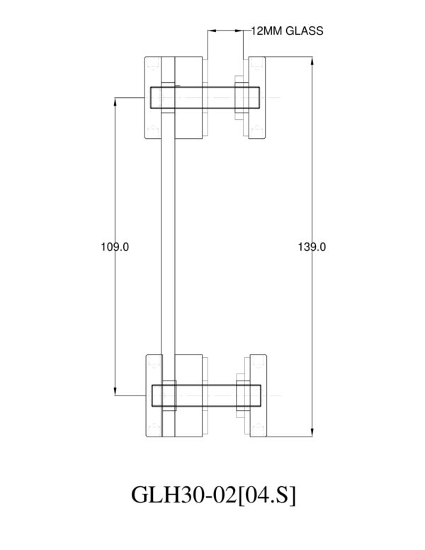 Fiksaator 30mm klaas-klaas 180 kraadi, AISI 304 Klaasklambrid ja punktkinnitused