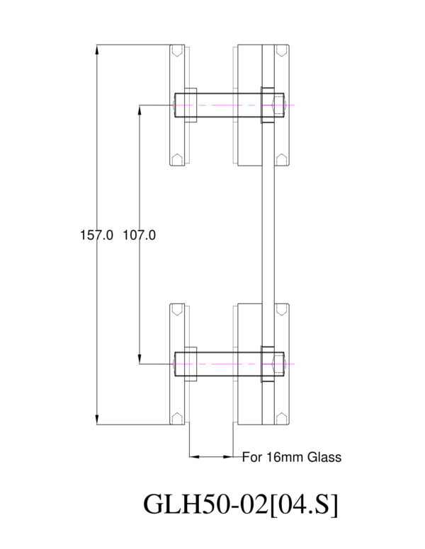 Fiksaator 30mm klaas-klaas 180 kraadi, AISI 304 Klaasklambrid ja punktkinnitused