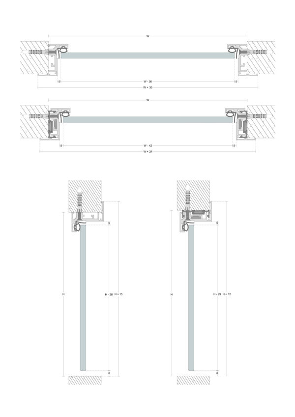 Klaasukseleng 45x43mm, L-5800mm Klaasuste ja klaasseinte profiilid