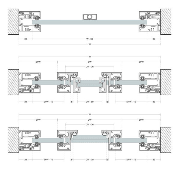 Klamberprofiil 45x48mm. L-2900mm ja/või L-5800mm Klaasuste ja klaasseinte profiilid