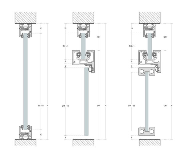 Klamberprofiil 25x27mm, L-2900 ja/või L-5800mm Klaasuste ja klaasseinte profiilid