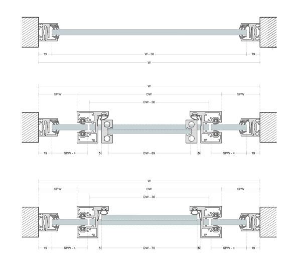 Klamberprofiil 25x27mm, L-2900 ja/või L-5800mm Klaasuste ja klaasseinte profiilid